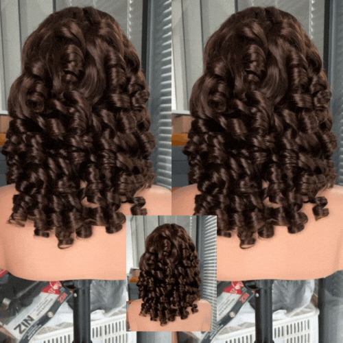 Ciara Wigs Éclat Brun aux Boucles Parfaites 100% humains I 16'' 13x6