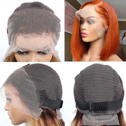 Bob Élégance Orange – longueurs 8, 10, 12, 14. 16 pouces/ Lace 5x5, 9x9 et 13x4